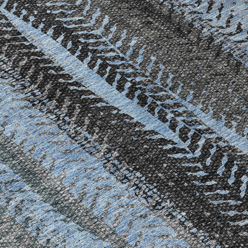 HomeRoots Botanical Leaves Transitional Rectangle Outdoor Rug