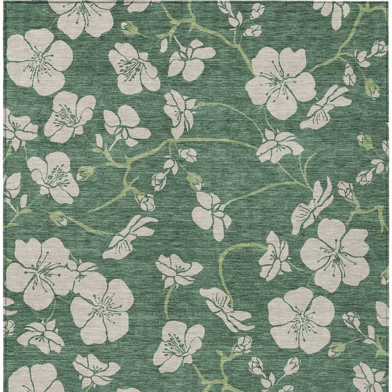 HomeRoots Floral Transitional Rectangle Outdoor Rug