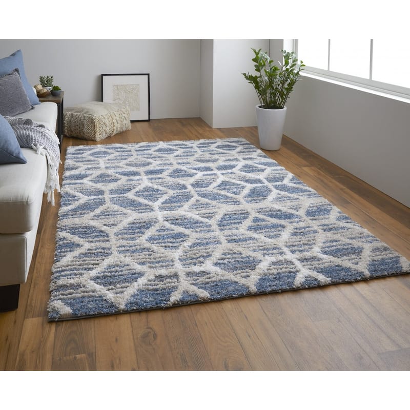 Wazo Power Loomed Geometric Stain Resistant Durable Area Rug By HomeRoots - 8' x 10'