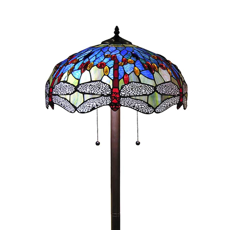 Tiffany-style Azul Dragonfly 18-inch Floor Lamp