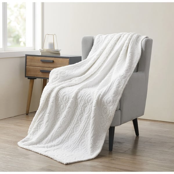 VCNY Home Bethany Sculpted Braid Sherpa Throw Bed Bath & Beyond