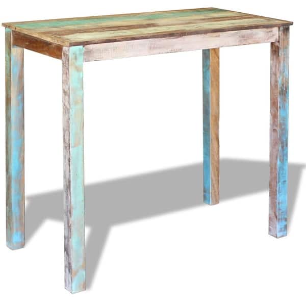 Shop Vidaxl Bar Table Solid Reclaimed Wood Dining High Breakfast