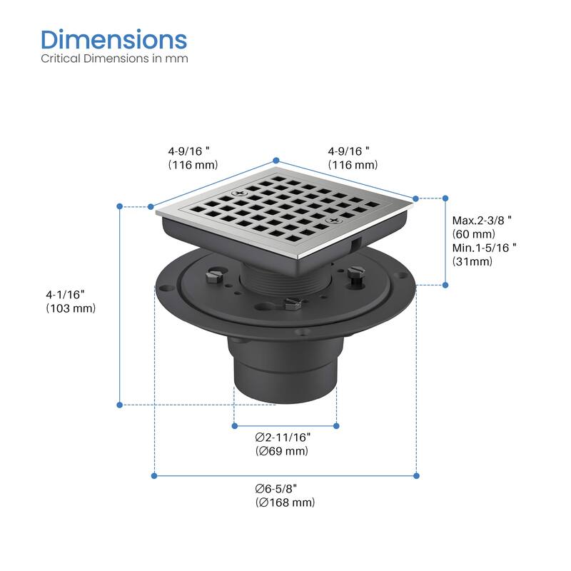 4" Tile-In Shower Drain