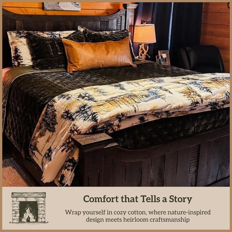 Paseo Road Acadia Cabin Bedding Woodland Lodge 3 Piece Reversible Duvet Cover Set with Pillow Shams