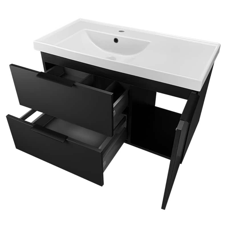 Nameeks Lisbon-3619-W Lisbon 36" Wall Mounted Single Basin Vanity Set
