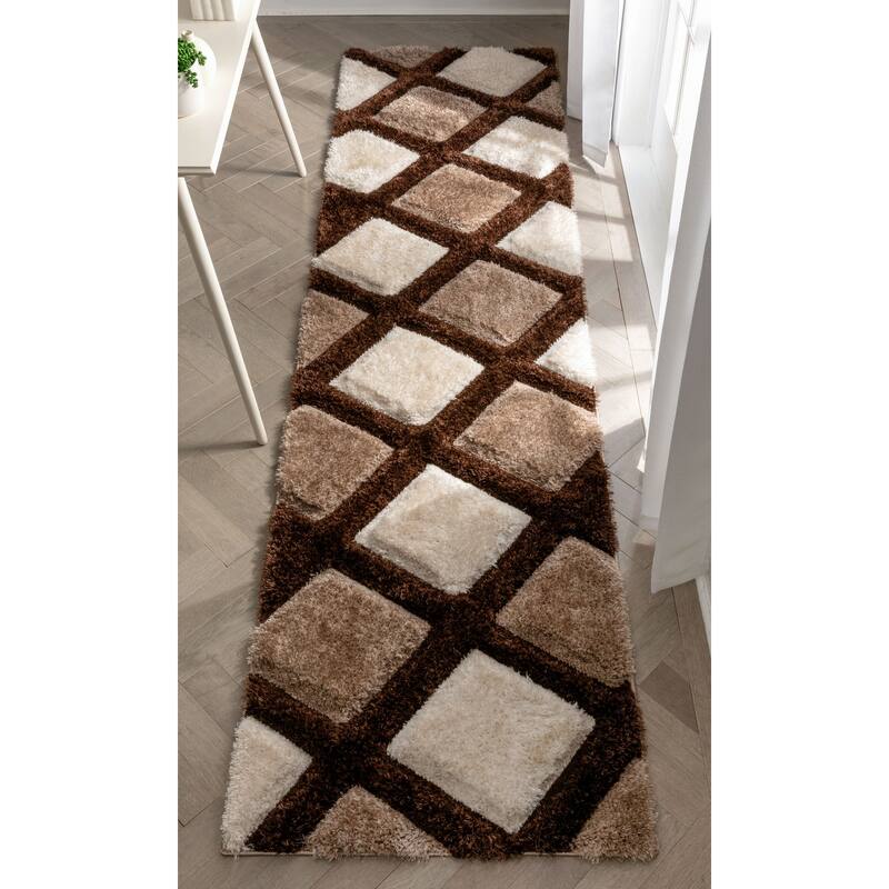 Well Woven San Francisco Posh Geometric Shag Area Rug