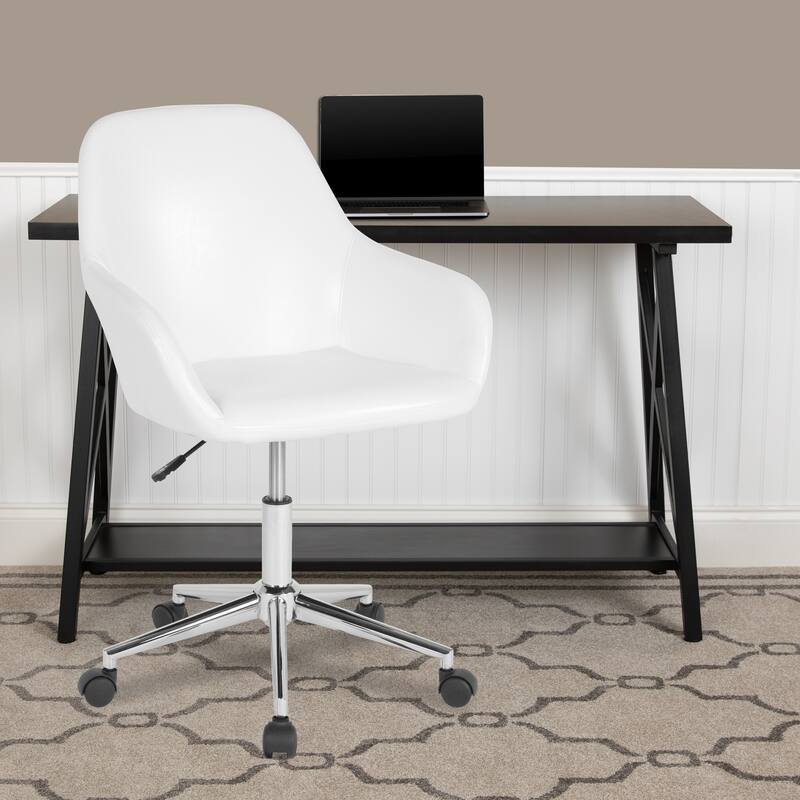 Home & Office Mid-Back LeatherSoft Upholstered Swivel Chair
