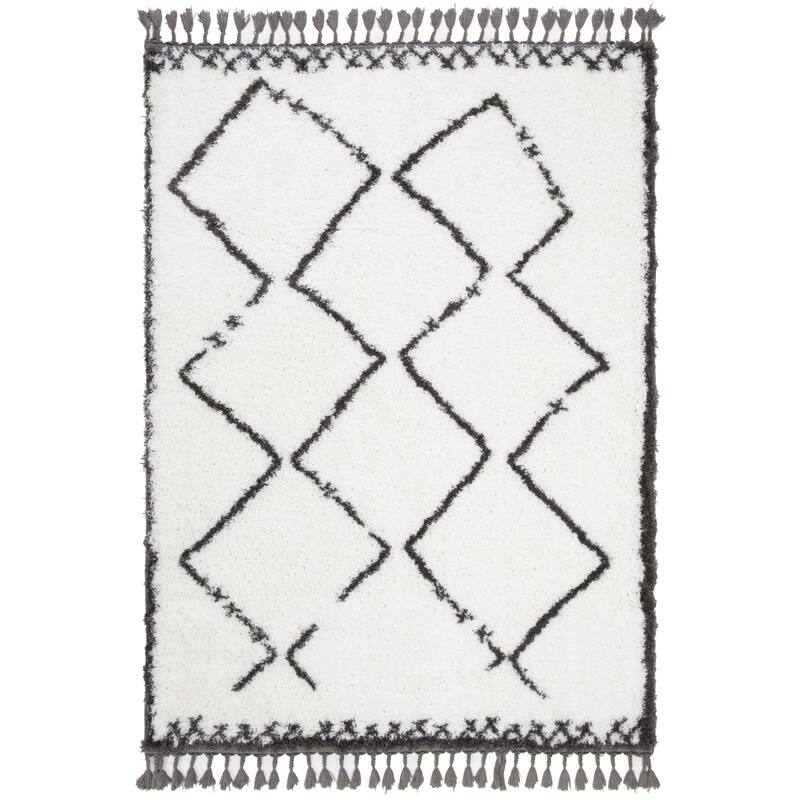 SAFAVIEH Carmella Annedoris Moroccan Shag Trellis 2-inch Thick Rug