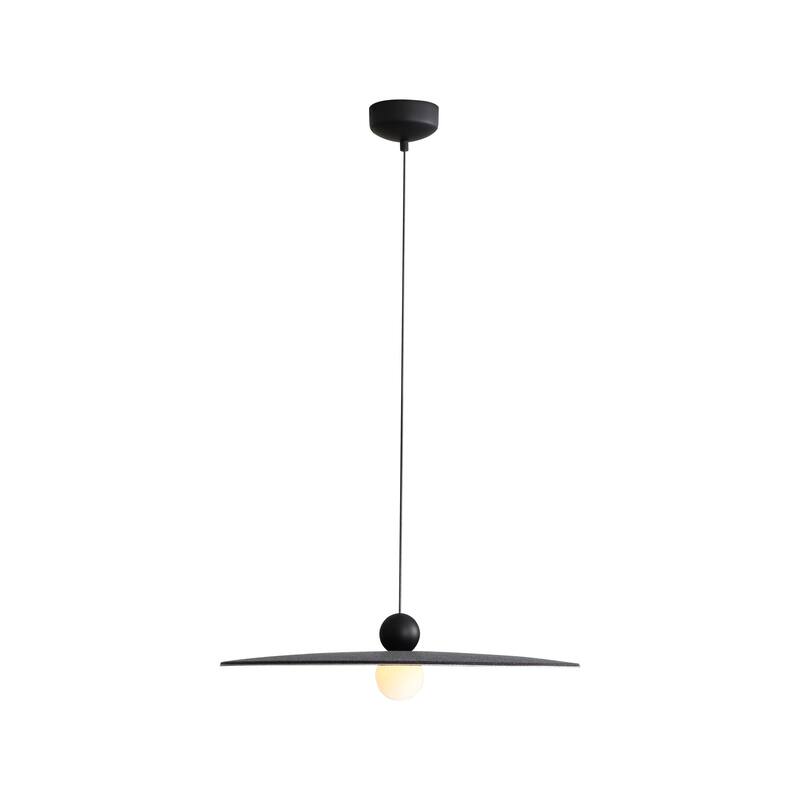 Golden Lighting Faroe 24in Integrated LED Pendant in Flecked Black/Grey Felt - Black