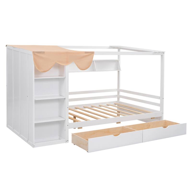 House Bed with Multiple storage spaces