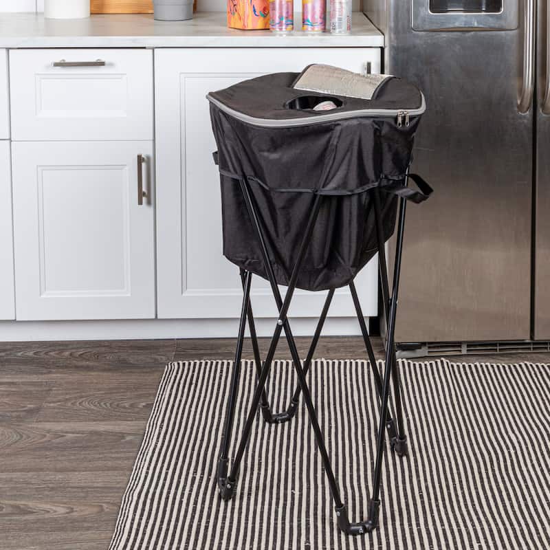 Household Essentials Thermal Standing Cooler with Travel Bag - 18.1"L x 18.1"W x 33.1"H - Black