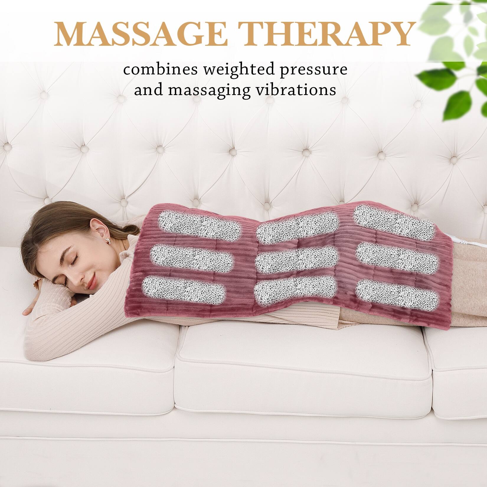 Weighted Heating Pad with Massager Electric Heating Pad for Back, 3