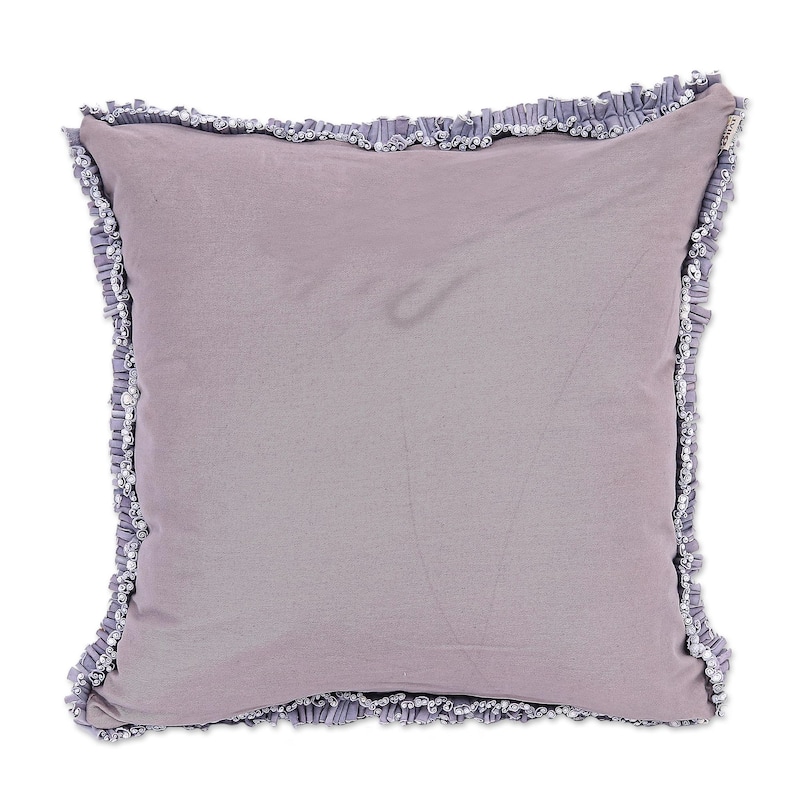 Novica Handmade Popcorn In Grey Cotton Cushion Cover