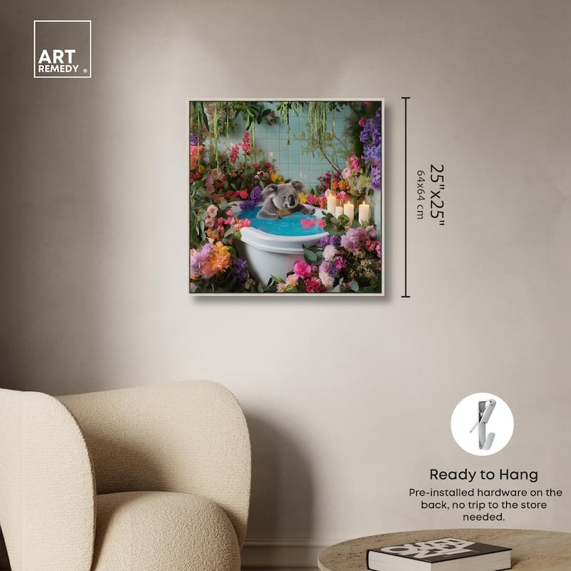 Koala Bath Canvas by Art Remedy