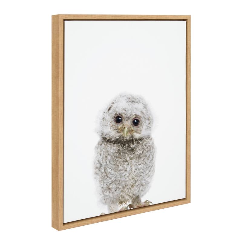 Kate and Laurel Sylvie Animal Studio Owl Framed Canvas by Amy Peterson Art Studio - 18x24 - Brown