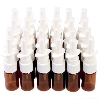 24 Pack Empty Refillable Nasal Spray Bottles, Amber, 0.35 Oz