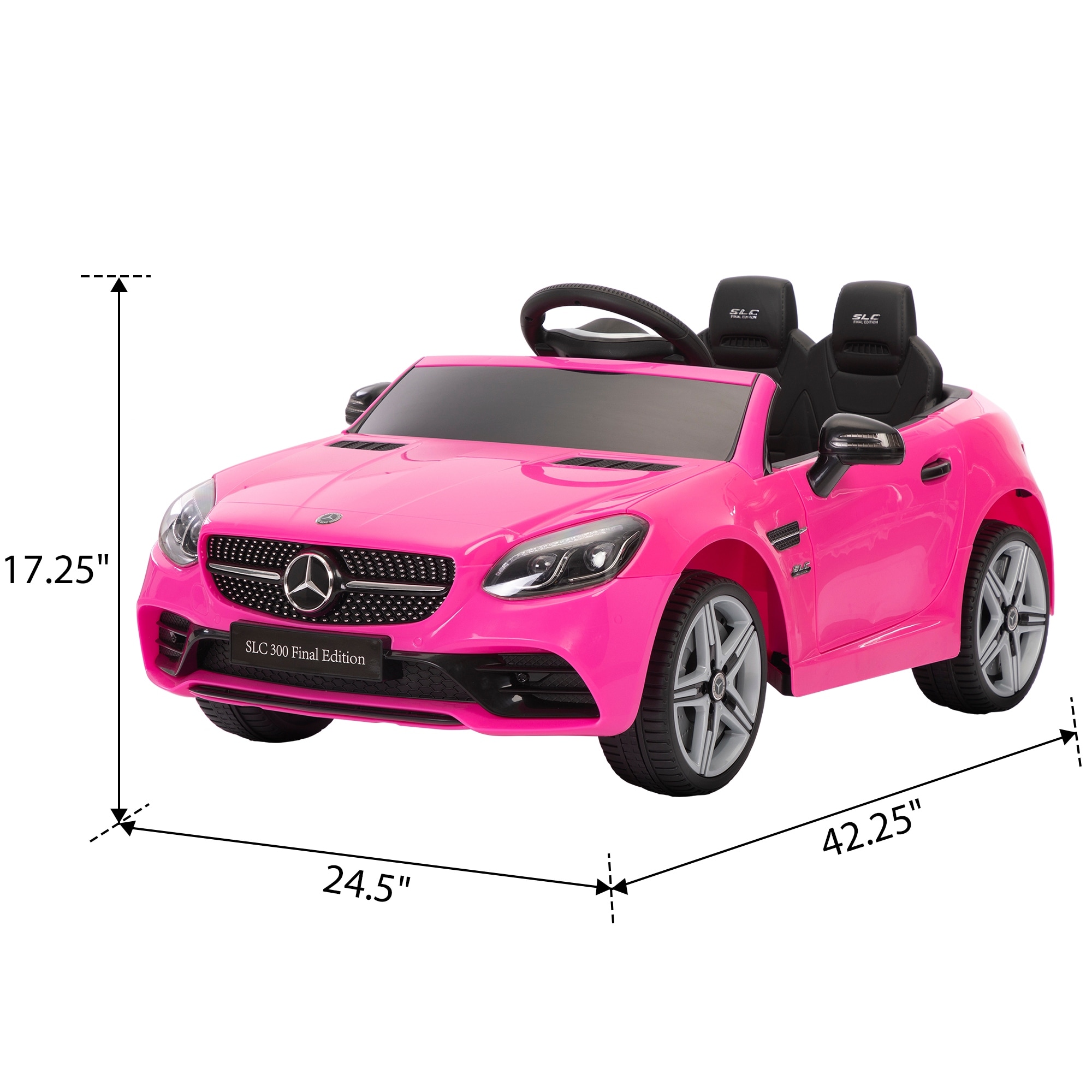 12V Kids SLC300 Ride On Toy Car Electric Battery Powered Vehicles with LED Lights Horn for Children 3 6 Pink
