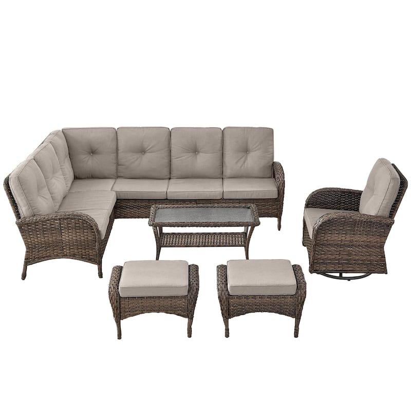 Outdoor Sectional Sofa with Cushion Funiture Set