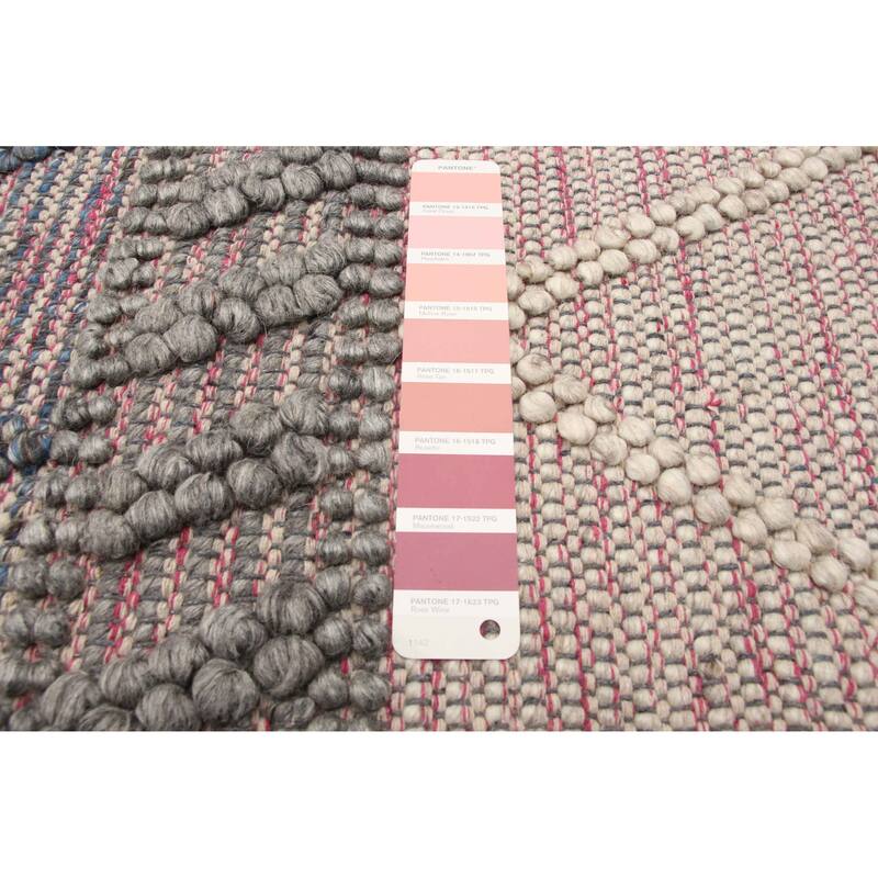 ECARPETGALLERY Braid weave Sienna Pink Wool Rug - 6'2 x 8'11