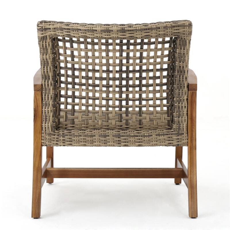 Exquisite Wood and Wicker Club Chair(Set of 2)