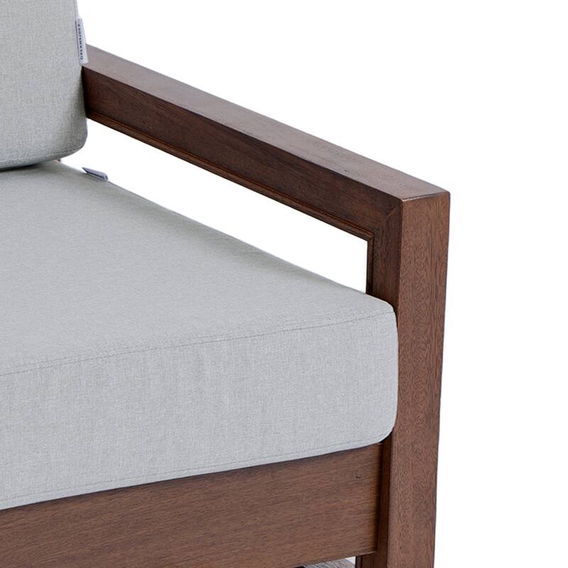 Patio Teak Wood Outdoor Arm Chair with Cushion