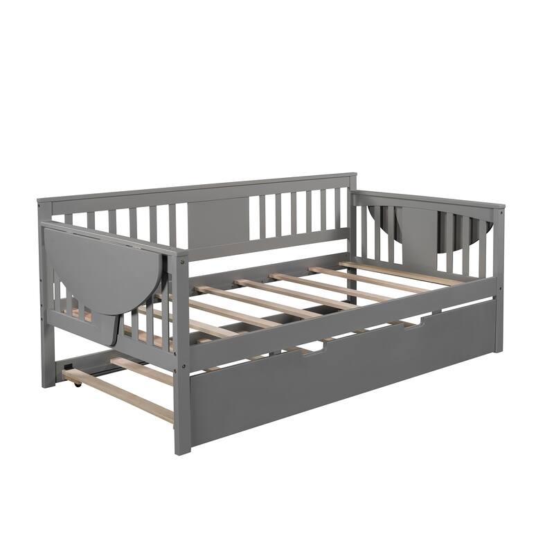 Multi-Functional Daybed with Trundle and Storage Side Tables for Bedroom or Living Room