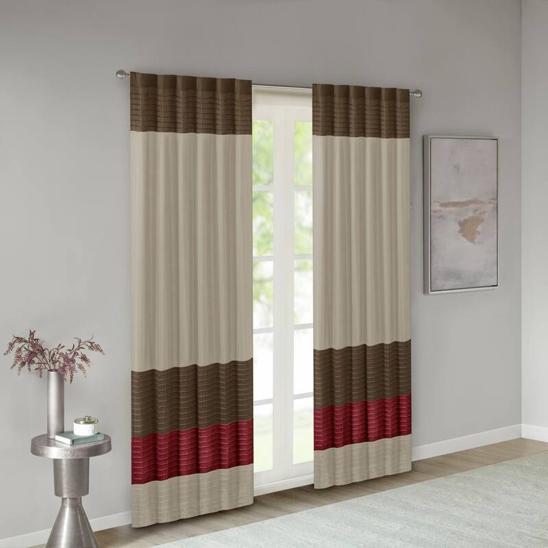 Madison Park Tradewinds Polyoni Pintuck Single Curtain Panel - 50 X 84