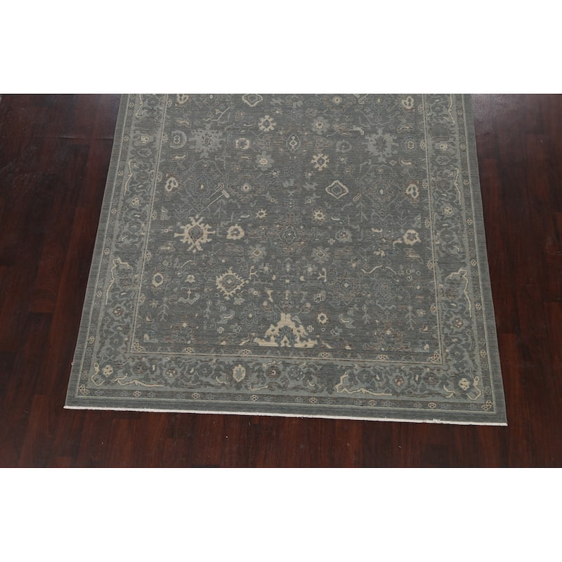 Silver Washed Turkish Ziegler Wool Area Rug Home Decor Carpet - 6'7" x 9'10"