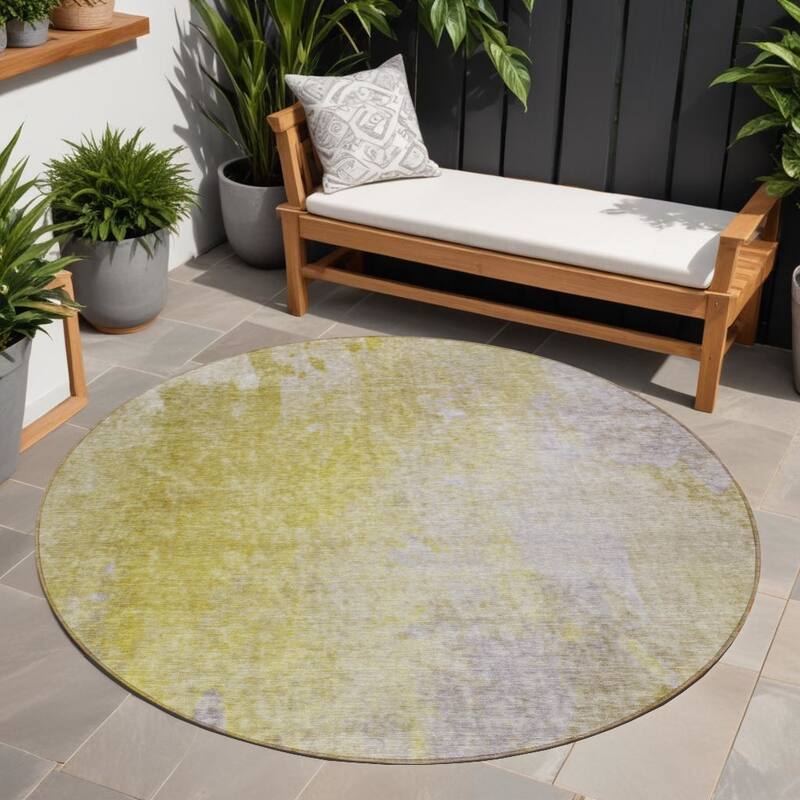 Tamo Modern Art-Inspired Weather Resistant Versatile Elegance Outdoor Rug - 8' Round - Multi