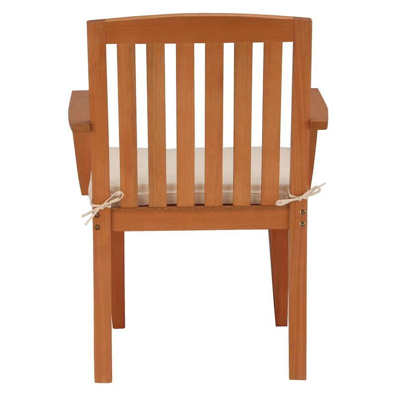 Eucalyptus Grandis Wood Dining Armchair, Beige by National Tree Company - N/A