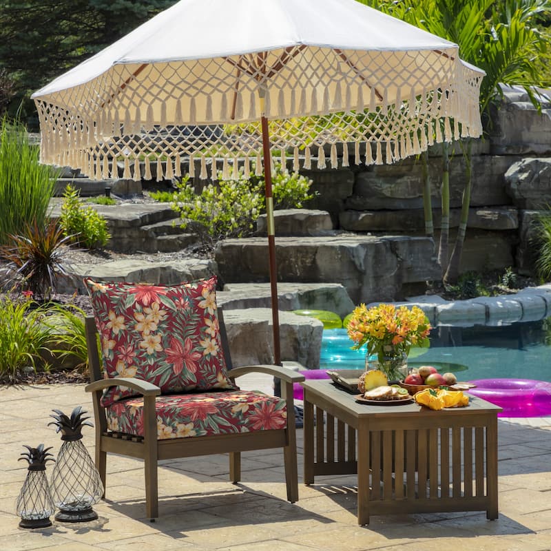 ARDEN Ruby Clarissa Tropical Outdoor Deep Seat Cushion Set - 24 W x 24 D in.