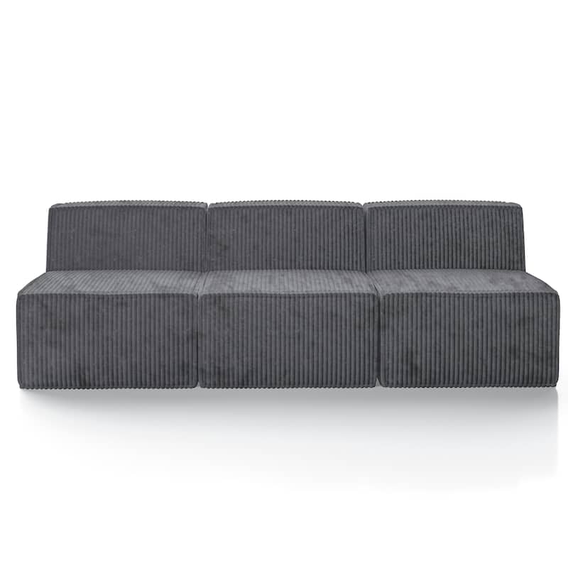 Furniture of America Navir Modern 3-Piece Chenille Foam Modular Sofa