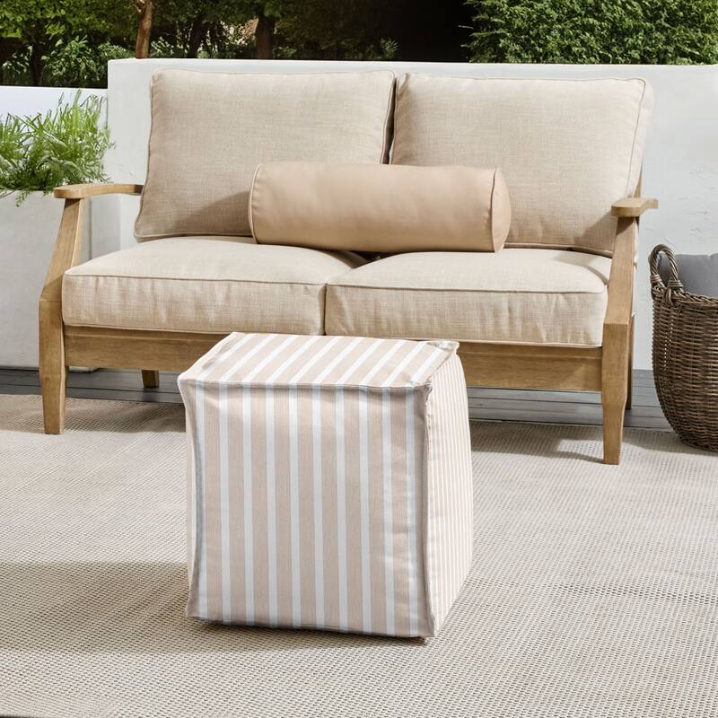 Sorra Home Sunbrella Outdoor Top Stitch Bean Pouf