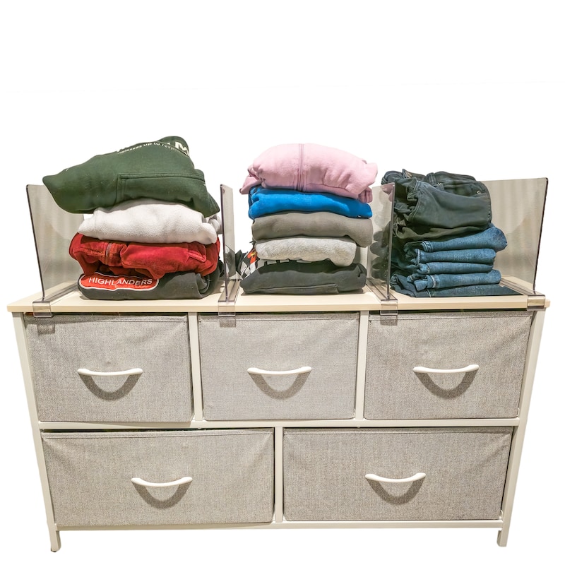 Shelf Divider Clear Acrylic Closet Organizer Storage Rack Separator For Clothes