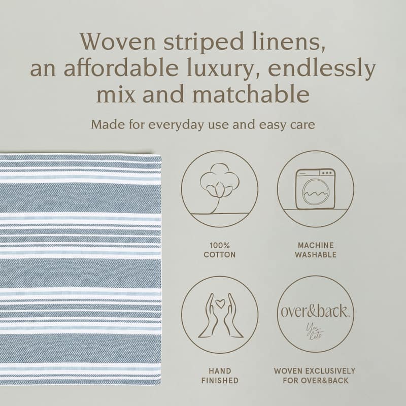 over&back 100% Cotton Woven Placemats - Machine Washable - Set of 4