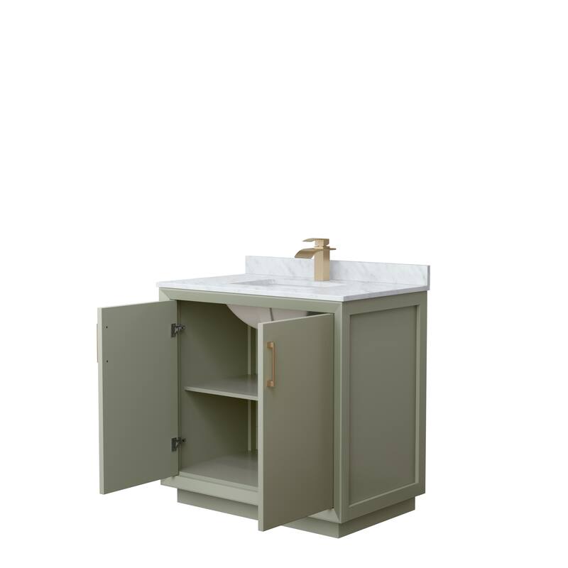 Strada 36-Inch Single Vanity Set, Carrara Marble Top