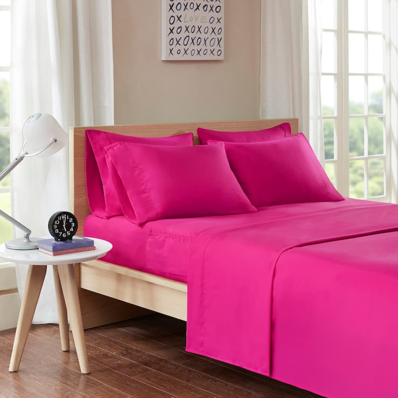 Microfiber Sheet Set with Side Storage Pockets by Intelligent Design - Queen - Pink