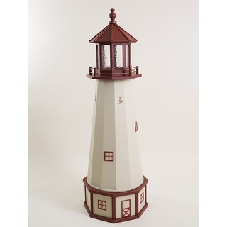 Deluxe Hybrid Poly and Wood Lighthouse with Solar Light - Bed Bath ...