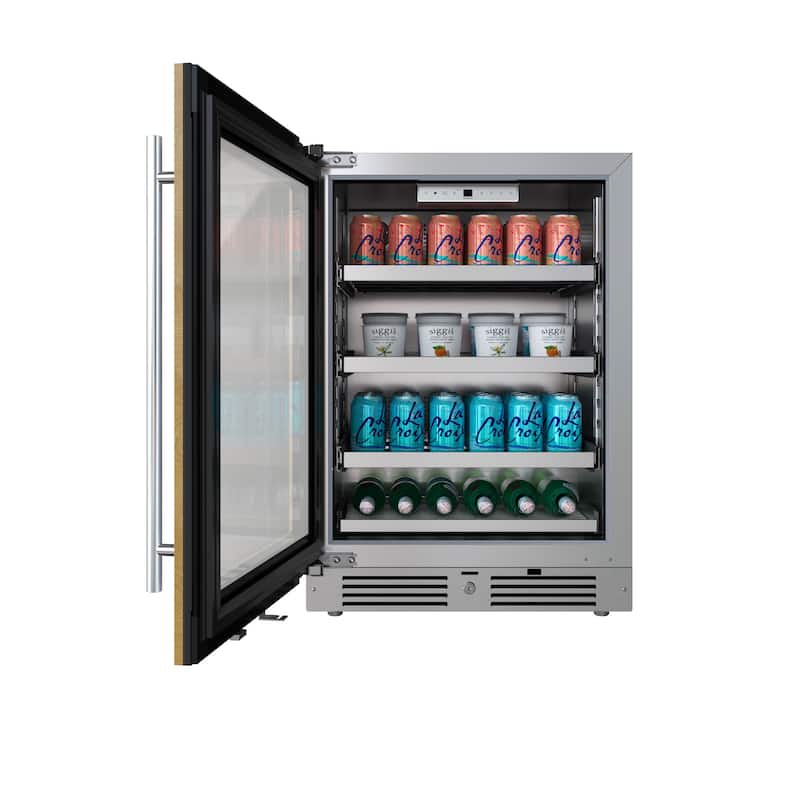 Landmark L3124UI1BGLH 24" Wide 154 Can Capacity Beverage Cooler with