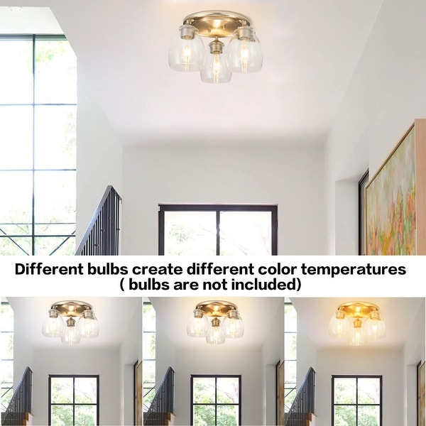 3 bulb flush online mount light fixture
