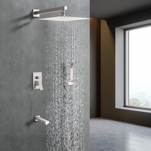 YASINU 12 In. High-Pressure Rainfall Shower System with YASINU 12 In. High-Pressure Rainfall Shower System with
