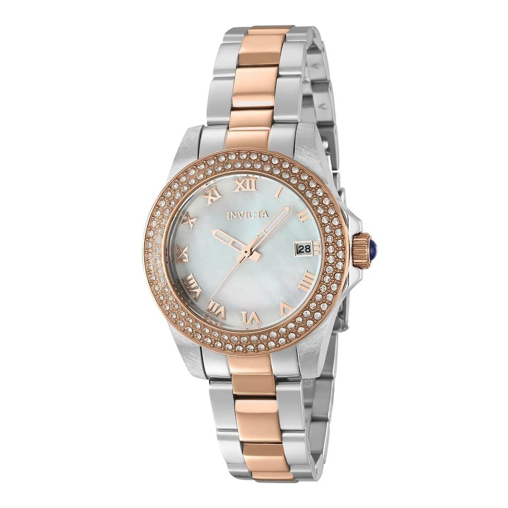 Invicta Women's 36076 Angel Quartz 3 Hand White Dial Watch