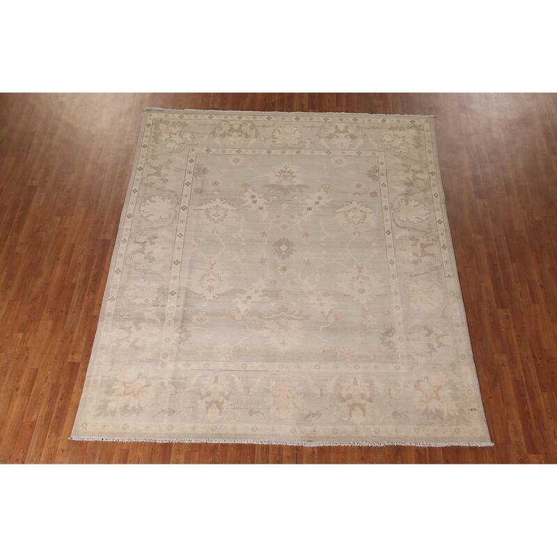 Traditional Kazak Area Rug Hand-Knotted Floral Wool Carpet - 8'9" x 9'8"