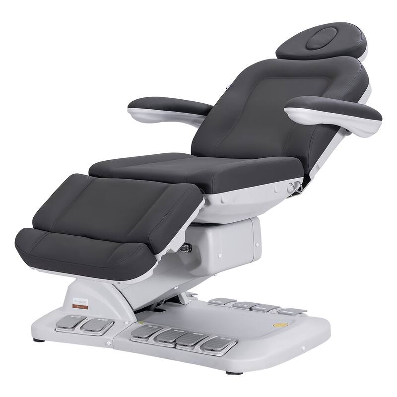 Gianna Electric Spa Treatment Table 4 Motors Massage Bed with Foot Pedals, Dark Grey - N/A - Grey