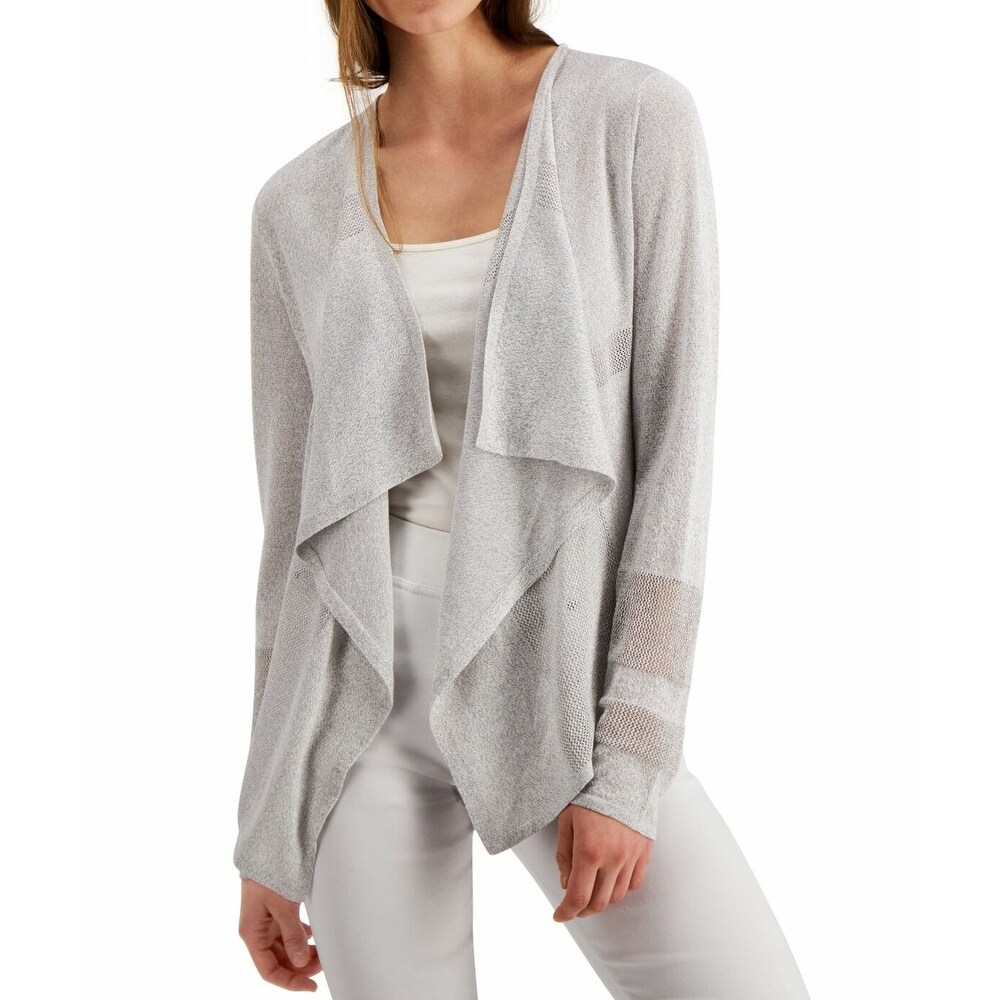 silver cardigan sweater