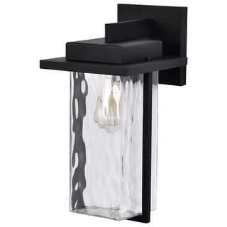 Vernal 1 Light Large Wall Lantern Matte Black with Clear Water Glass