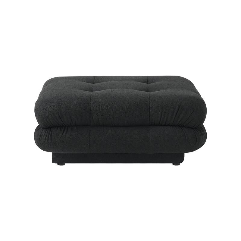 L-Shaped Modular Sectional Couch, Double Layer Deep 3-Seat Couches with Chaise Ottoman