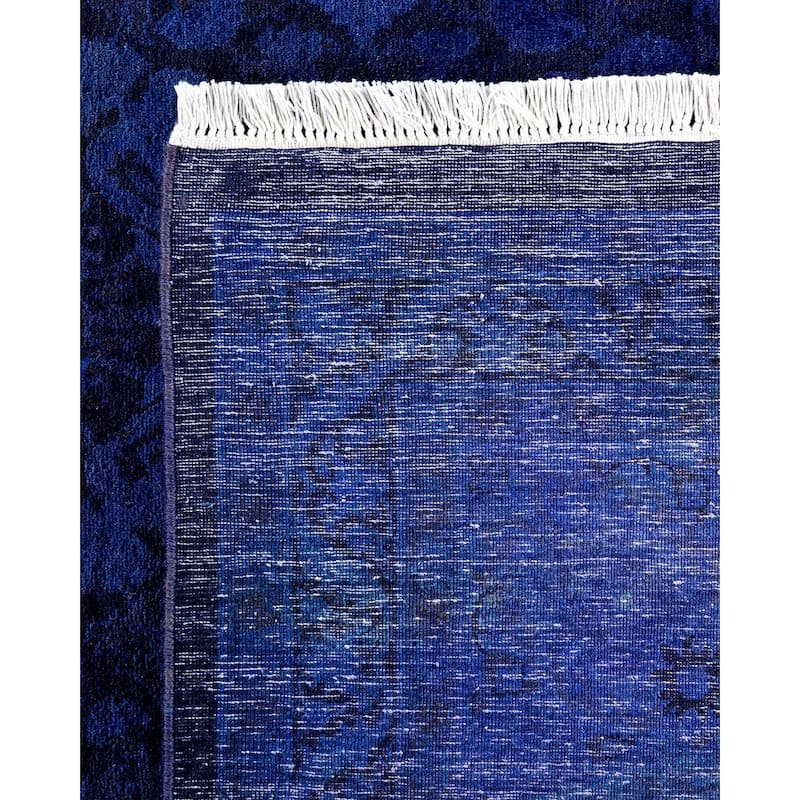 Fine Vibrance, One-of-a-Kind Hand-Knotted Area Rug - Purple, 6' 2" x 9' 5" - 6' 2" x 9' 5"
