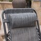 BELLEZE Zero Anti Gravity Reclining Backyard Outdoor Chairs Set of (2) Tray Cup Slot Holder, Gray - Thumbnail 2