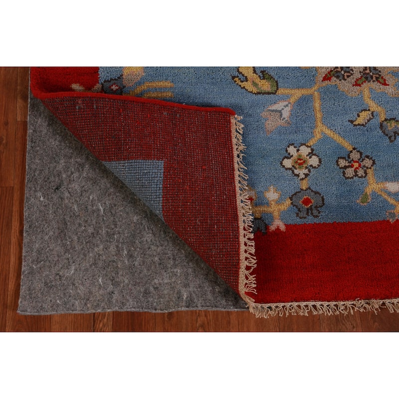 Hand Knotted Oriental 100% Wool Carpet Traditional Floral Navy Blue & Blues Art Deco Area Rug - 5' 10'' X 3' 11''